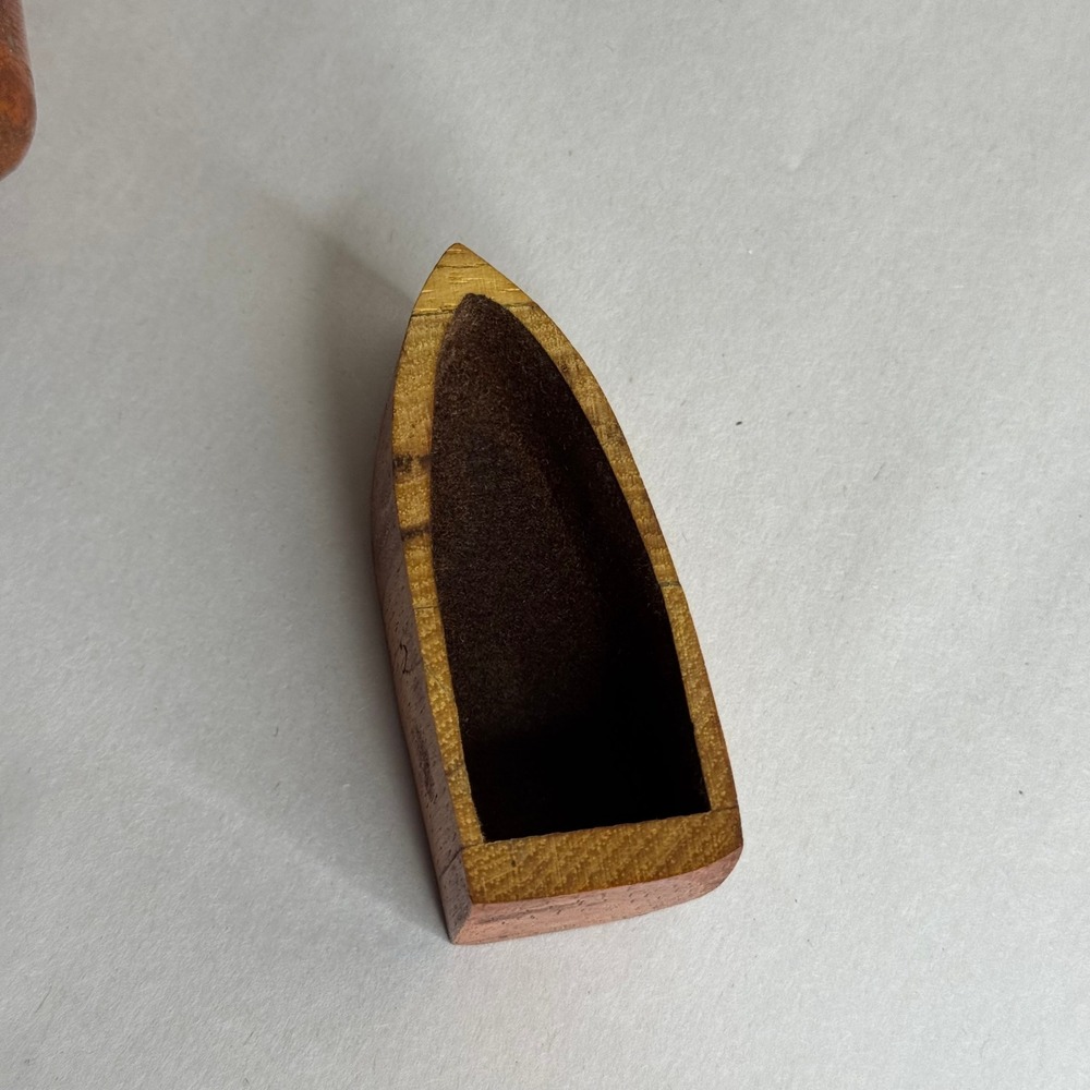 Vintage Folk Art Handcrafted Wooden Puzzle Box Small Trinket Case - Picture 9 of 16